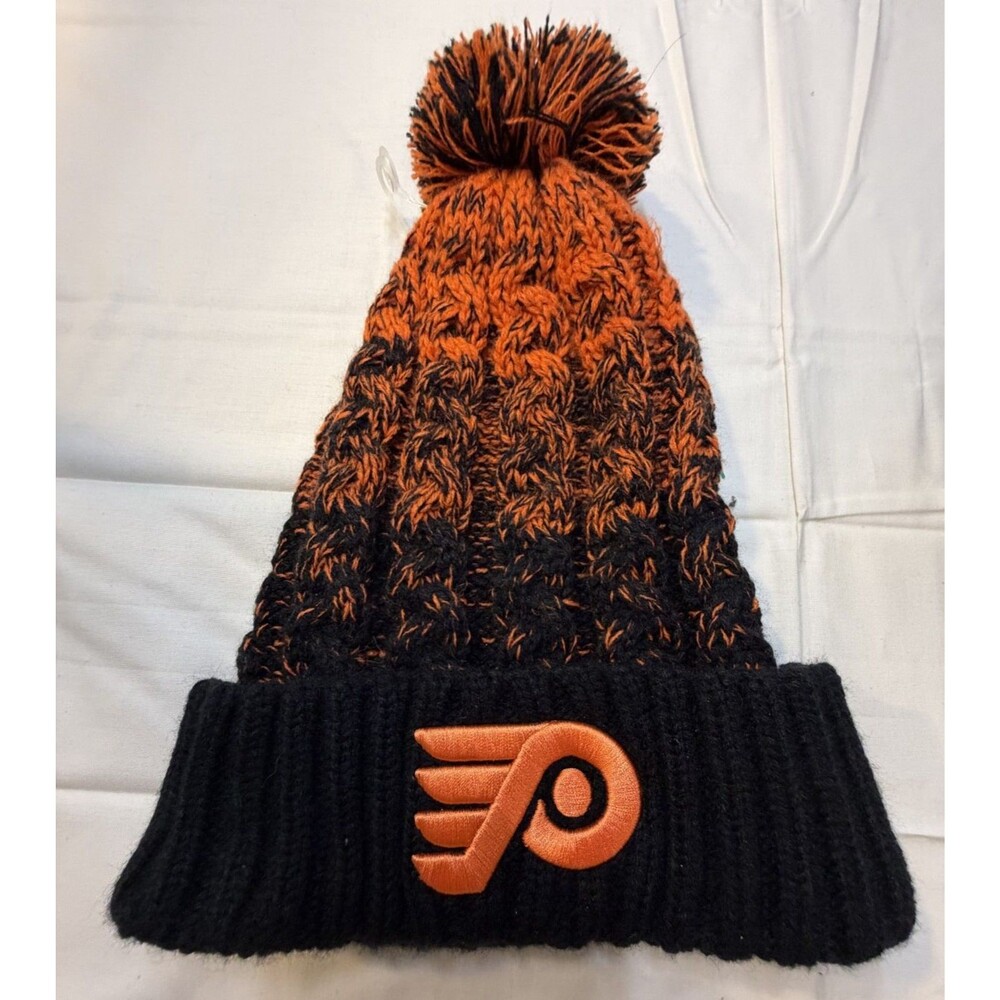 🧡🏒❄️ NHL Philadelphia Flyers Winter Knit Beanie Pom Pom Ski Hat (TCS) ❄️🏒🧡